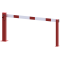 Compact hand barrier | without fixed support post | clear width: 2000 mm | with triangular lock | hot-dip galvanized and coated red / white